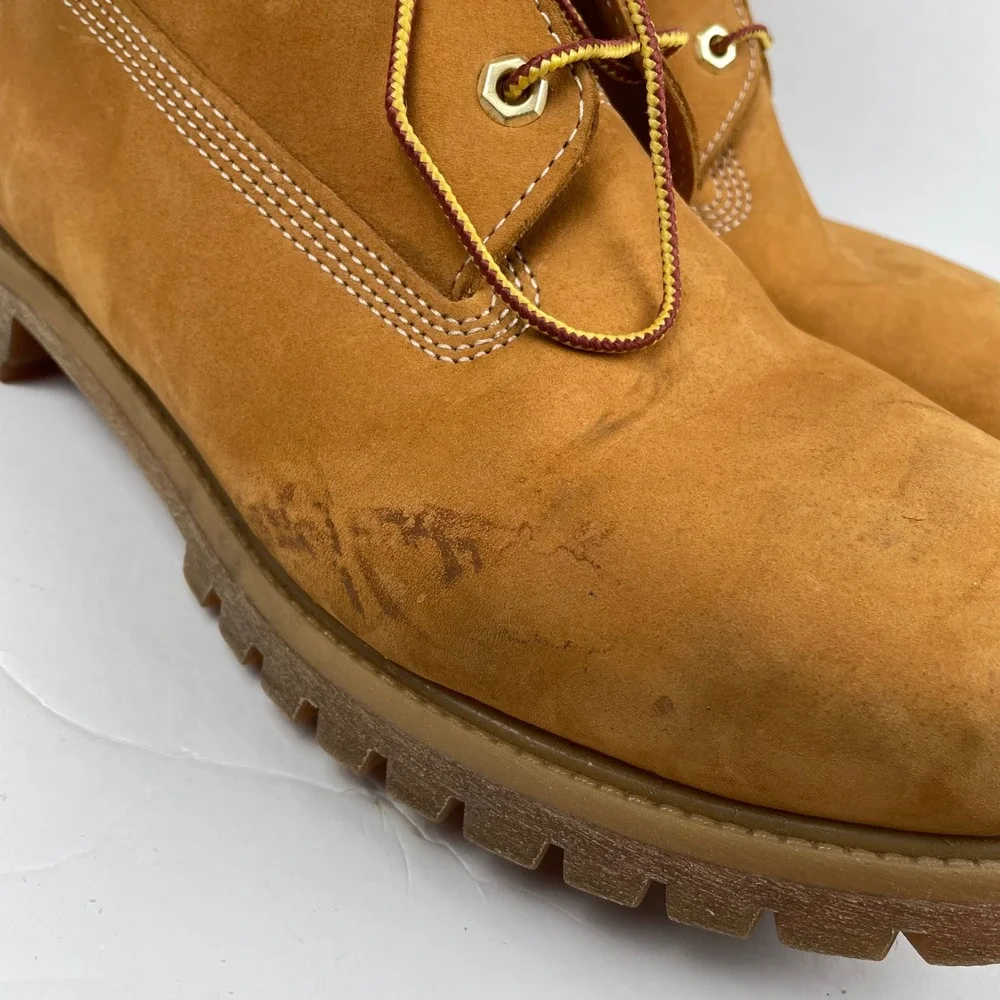 Timberland Boots Beige Premium Work Timbs Tan Beige Leather - Mens Size 13